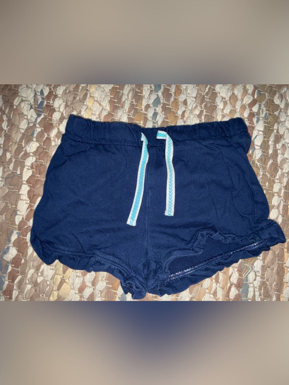 Crewcuts Navy Shorts with Light Blue & White Drawstring